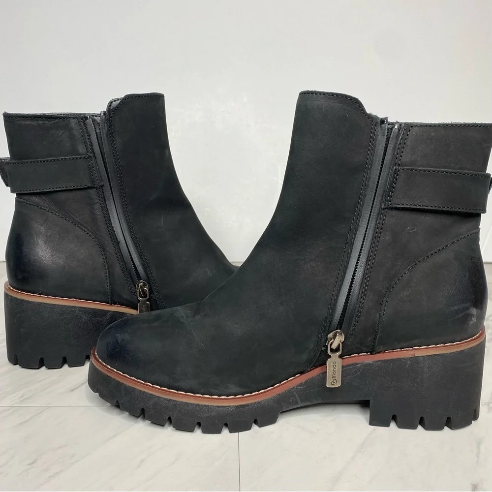 Blondo Darleen Black Nubuck Heeled Bootie 9 1/2 M